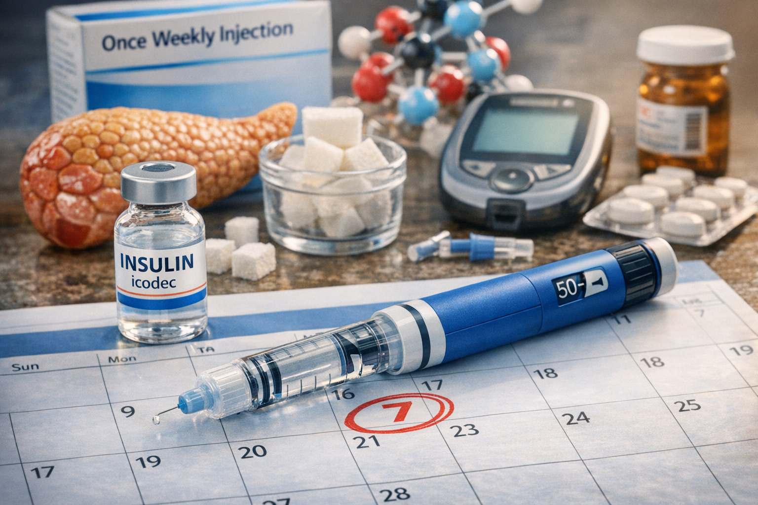 FDA Aprova Primeira Insulina Basal de Aplicação Semanal para Diabetes Tipo 2